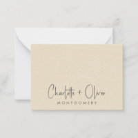 Modern Minimalist Personalised Cream Wedding