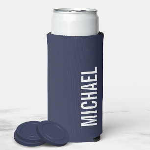 Modern Minimalist Personalised Name Can Cooler