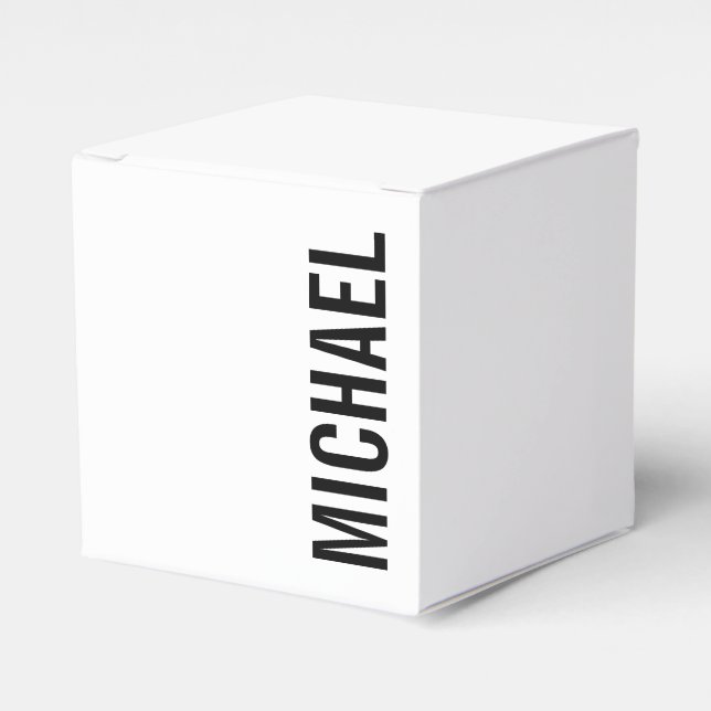 Modern Minimalist Personalised Name Favour Box (Front Side)