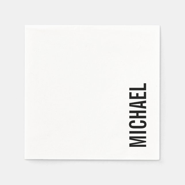 Modern Minimalist Personalised Name Napkin (Front)