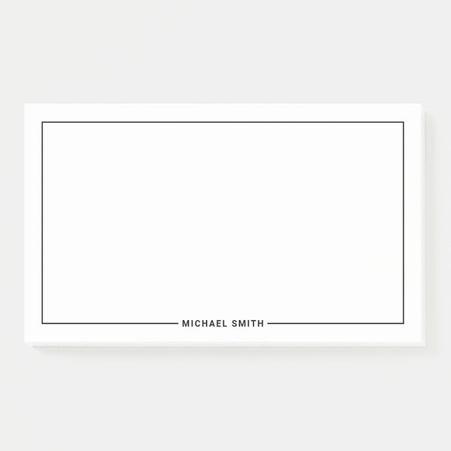 Modern Minimalist Personalised Name Post-it Notes (Front)