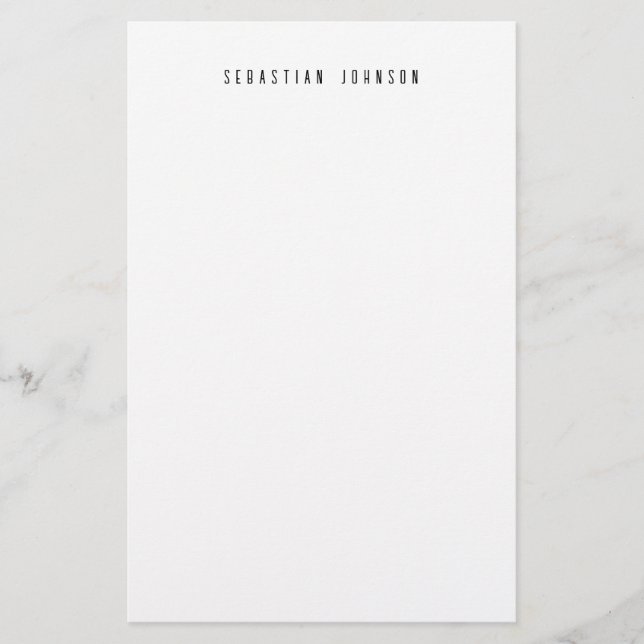 Modern Minimalist Personalised Name Stationery (Front)