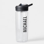 Modern Minimalist Personalised Name Water Bottle<br><div class="desc">Modern Minimalist Design featuring personalised name in modern bold sans serif font style.

Perfect as holiday gifts for him,  father's day gifts and gifts for any special occasions.</div>