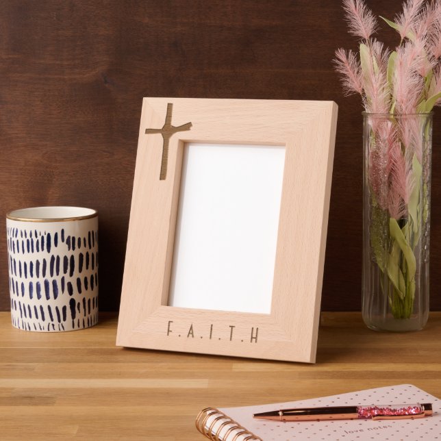 Modern Minimalist Personalised Palm Cross Keepsake Etched Frames (Left)