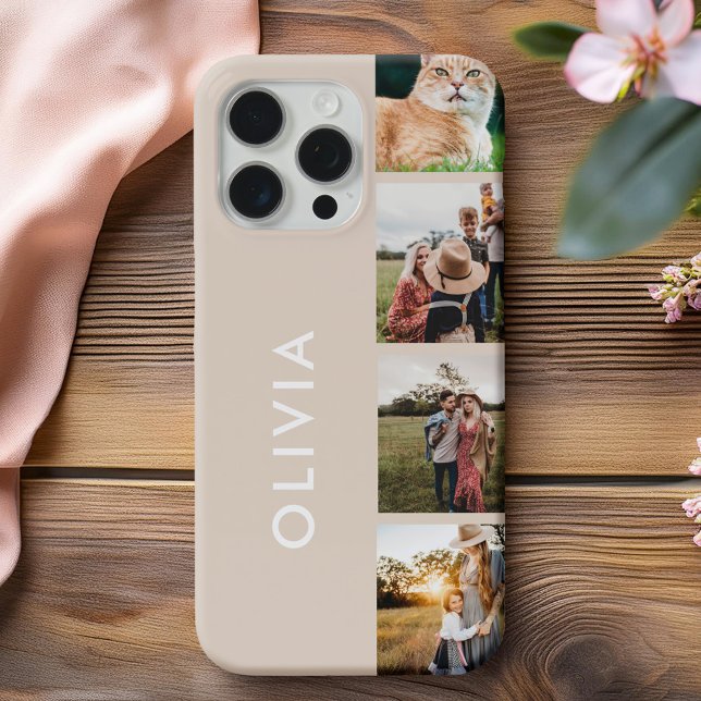 Modern Minimalist Personalised Photo Collage Case-Mate iPhone Case (Creator Uploaded)