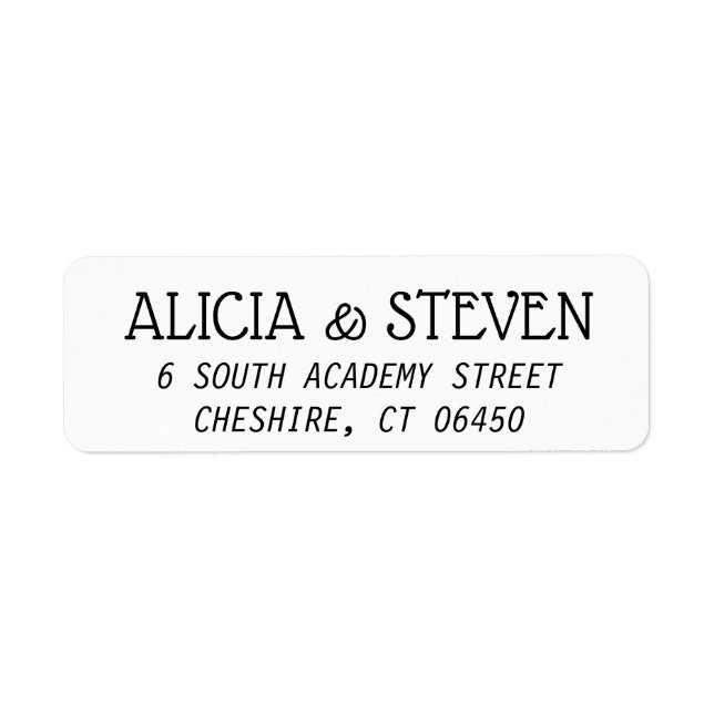 Modern Minimalist Personalised Self - Adhesive (Front)