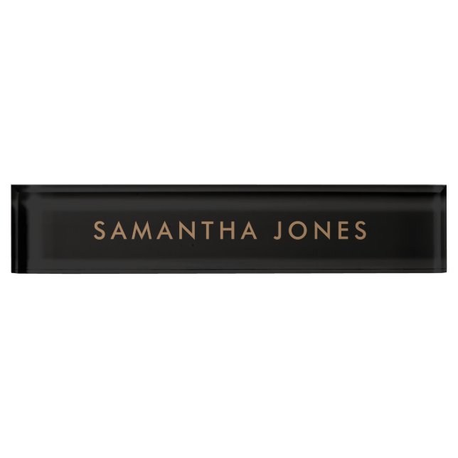 modern minimalist Personalized black Nameplate (Front)
