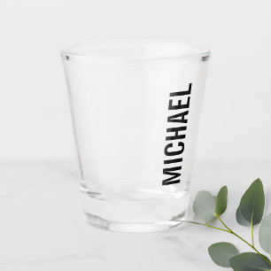 Modern Minimalist Personalized Name Shot Glass