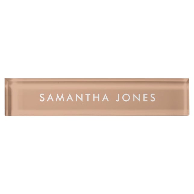 modern minimalist Personalized Rose Gold Nameplate (Front)