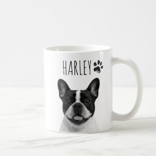 Modern Minimalist Pet Photo and Typography B & W Coffee Mug