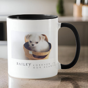 Modern Minimalist Pet Photo Forever In Our Hearts Mug