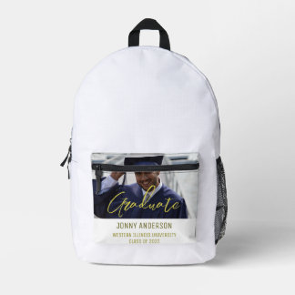 Modern Minimalist Photo and Script Printed Backpack