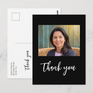 Modern Minimalist Photo Birthday Thank you Postcard
