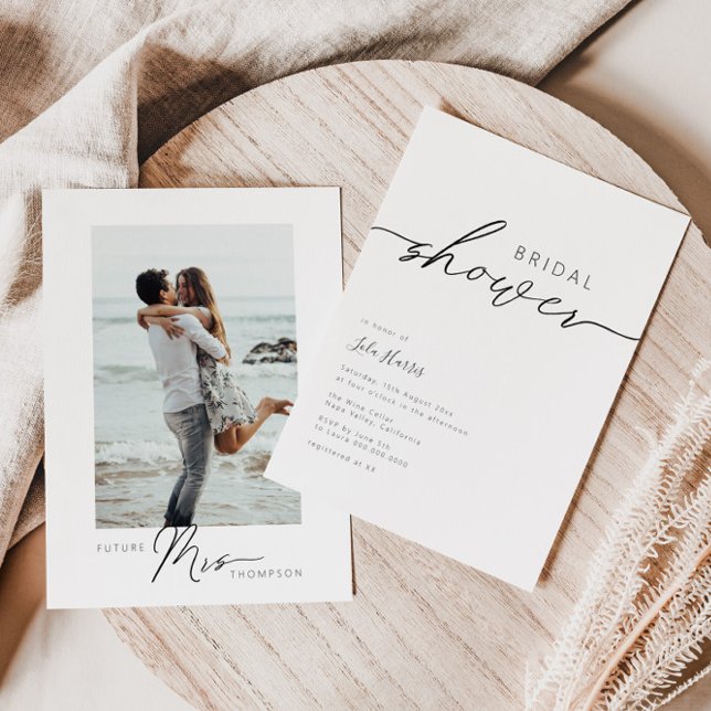 Modern Minimalist Photo Bridal Shower Invitation (Creator Uploaded)