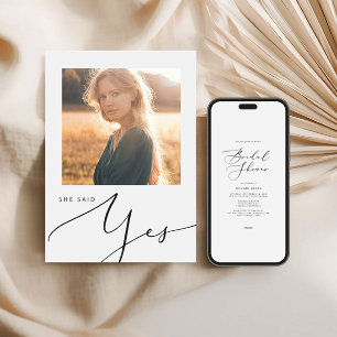 Modern Minimalist Photo Bridal Shower invitation