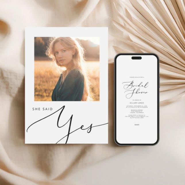 Modern Minimalist Photo Bridal Shower invitation (Creator Uploaded)