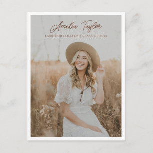 Modern Minimalist Photo Chic 2026 Graduation Party Postcard