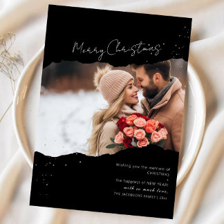 Modern Minimalist Photo Christmas Card