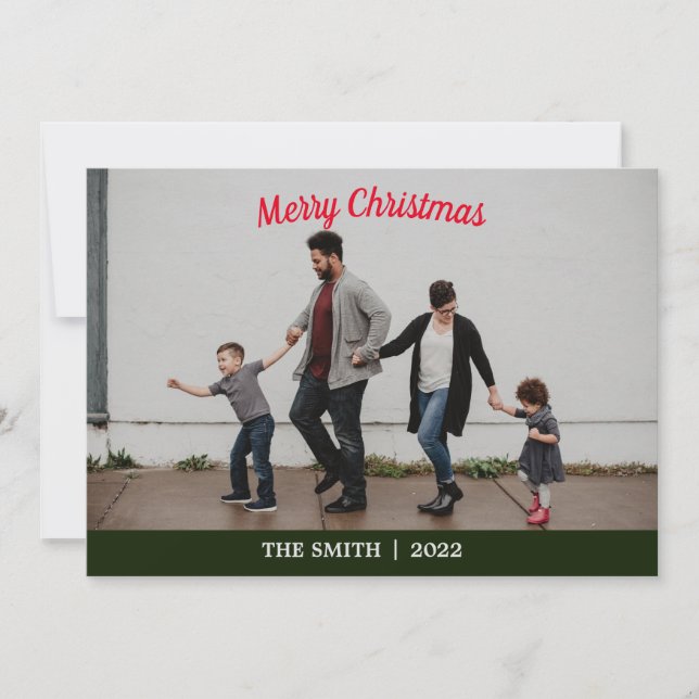Modern Minimalist Photo Christmas Card (Front)