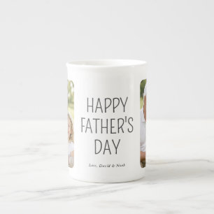 Modern Minimalist Photo Collage Father's Day  Bone China Mug