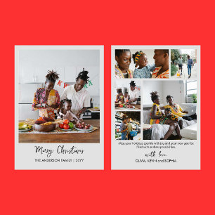 Modern Minimalist Photo Collage Holiday Card