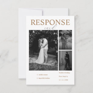 Modern Minimalist Photo Collage Response Card