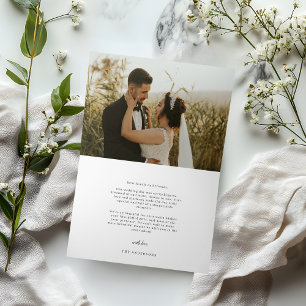 Modern Minimalist   Photo Collage Wedding  Thank You Card