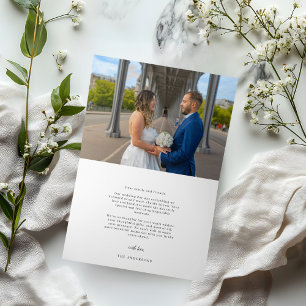 Modern Minimalist Photo Collage Wedding Thank You Card