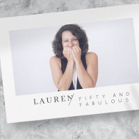 Modern Minimalist Photo Fifty & Fabulous Birthday