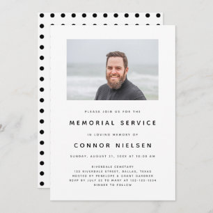 Modern Minimalist Photo Funeral Announcement