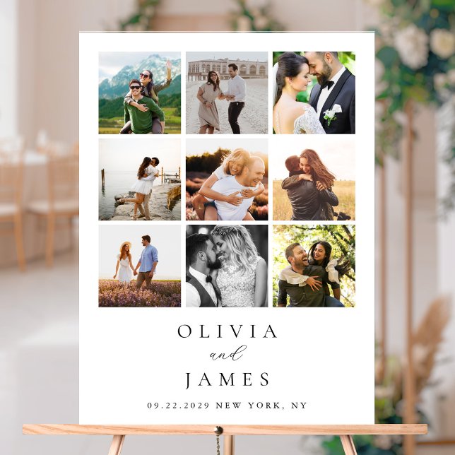 Modern Minimalist Photo Gallery Wedding Acrylic Sign (Creator Uploaded)
