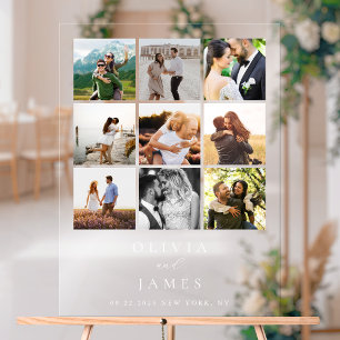 Modern Minimalist Photo Gallery Wedding Acrylic Sign