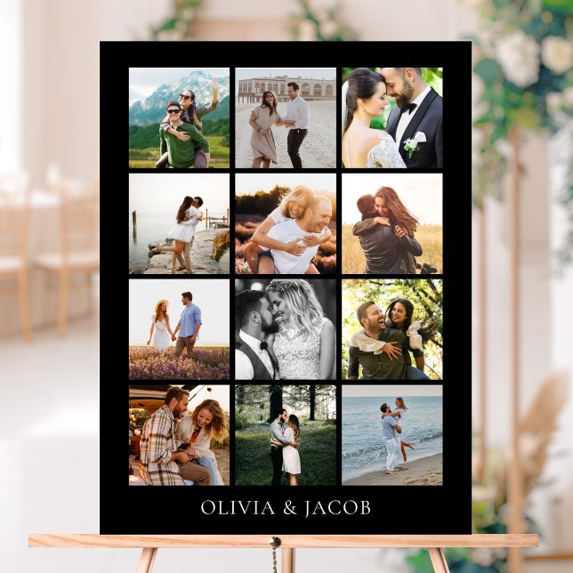 Modern Minimalist Photo Gallery Wedding Acrylic Sign (Creator Uploaded)