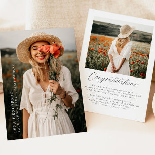 Modern Minimalist Photo Graduation Announcement