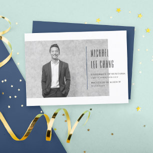 Modern Minimalist   Photo Graduation Announcement