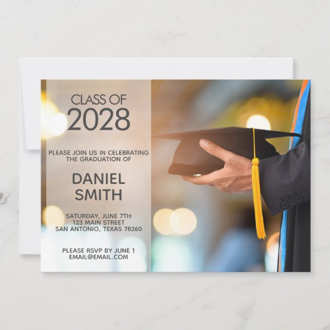 Modern Minimalist Photo Graduation Invitation (Front)