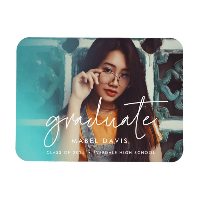 Modern minimalist Photo graduation Magnet (Horizontal)