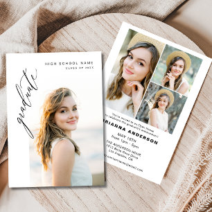 Modern Minimalist Photo Graduation Party Invitation