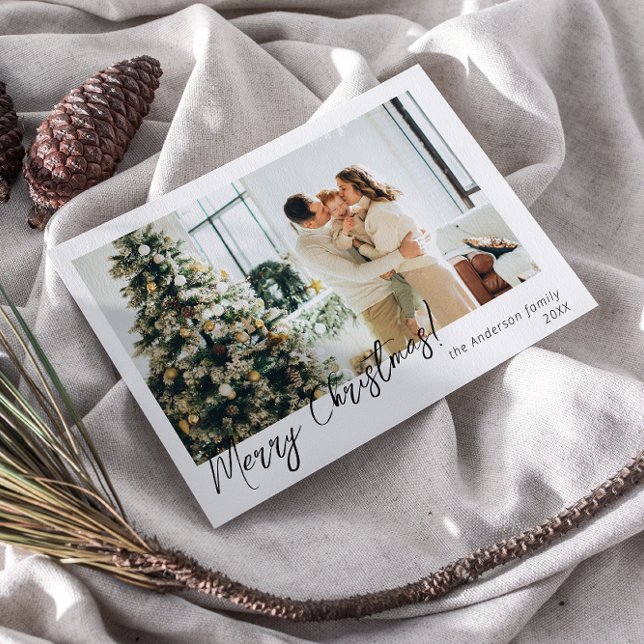 Modern Minimalist Photo Holiday Clean Christmas  Card (Creator Uploaded)