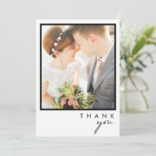 Modern Minimalist Photo In A Frame Thank You Card