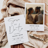 Modern Minimalist Photo on Back Save The Date
