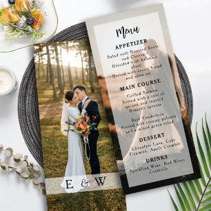 Modern & Minimalist Photo Overlay Wedding Menu