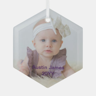 Modern Minimalist Photo Overlay White Text Glass Tree Decoration