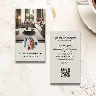 Modern Minimalist Photo Professional Business Card