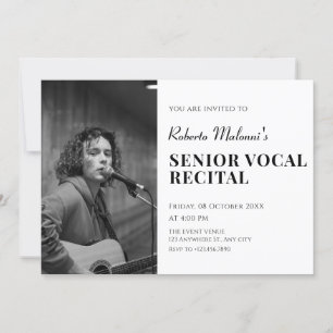 Modern minimalist photo recital Invitation