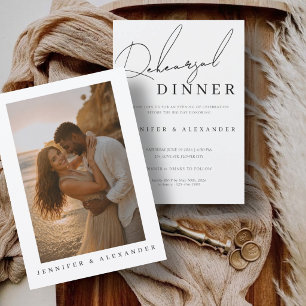 Modern Minimalist Photo Rehearsal Dinner Night Invitation