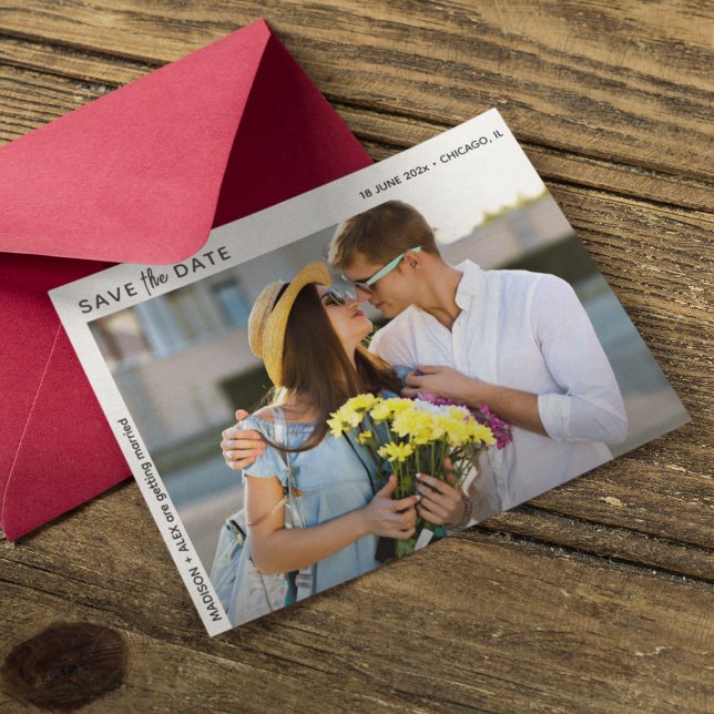 Modern Minimalist Photo Save the Date Card (Creator Uploaded)