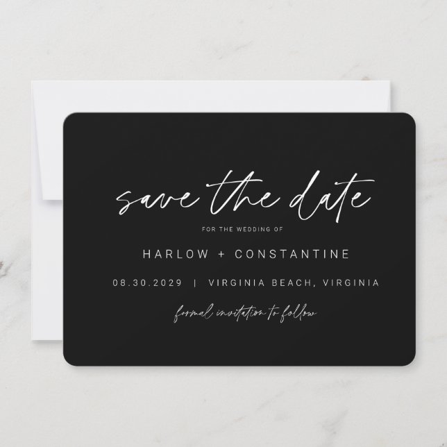 Modern Minimalist Photo Save the Date  Invitation (Front)