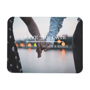 Modern Minimalist Photo Save The Date Magnet