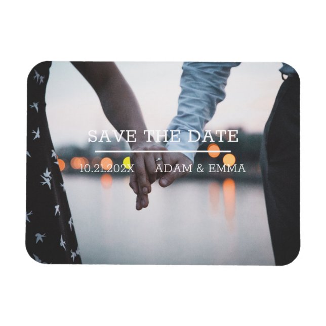Modern Minimalist Photo Save The Date  Magnet (Horizontal)
